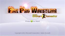 Title screen of Fire Pro Wrestling on the Microsoft Xbox Live Arcade.