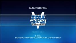 Title screen of Gunstar Heroes on the Microsoft Xbox Live Arcade.