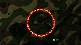 Title screen of Metal Slug 3 on the Microsoft Xbox Live Arcade.