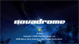 Title screen of Novadrome on the Microsoft Xbox Live Arcade.
