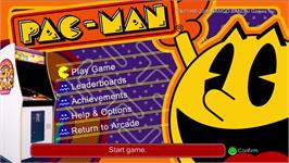 Title screen of PAC-MAN on the Microsoft Xbox Live Arcade.