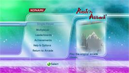 Title screen of RushN Attack: Ex-Patriot on the Microsoft Xbox Live Arcade.
