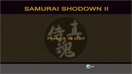 Title screen of Samurai Shodown II on the Microsoft Xbox Live Arcade.