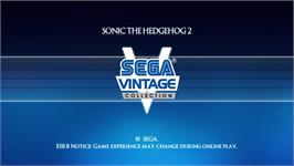 Title screen of Sonic The Hedgehog 2 on the Microsoft Xbox Live Arcade.