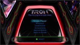 Title screen of TRON on the Microsoft Xbox Live Arcade.