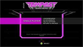 Title screen of Tempest on the Microsoft Xbox Live Arcade.