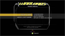 Title screen of Warlords on the Microsoft Xbox Live Arcade.