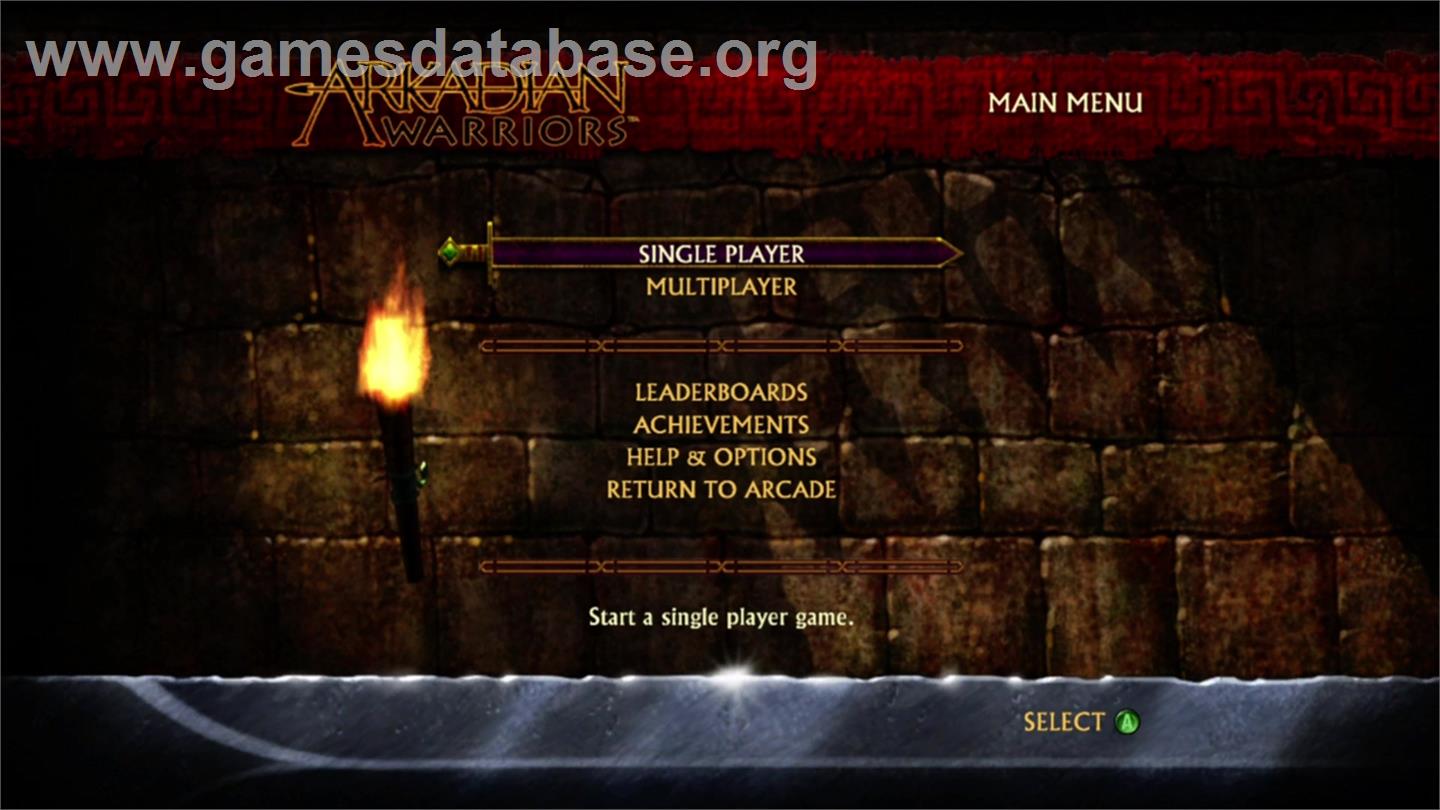 Arkadian Warriors - Microsoft Xbox Live Arcade - Artwork - Title Screen