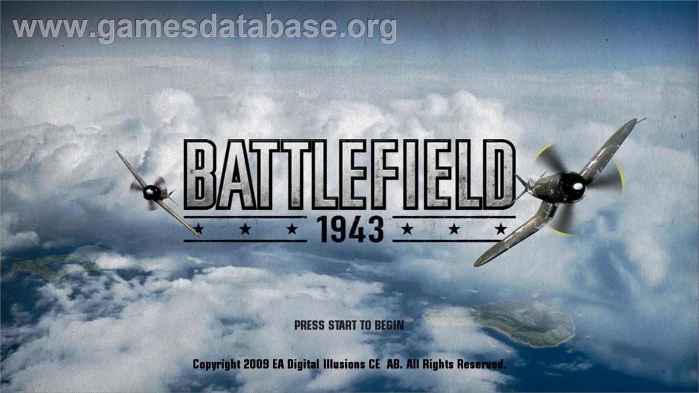Battlefield 1943 - Microsoft Xbox Live Arcade - Artwork - Title Screen