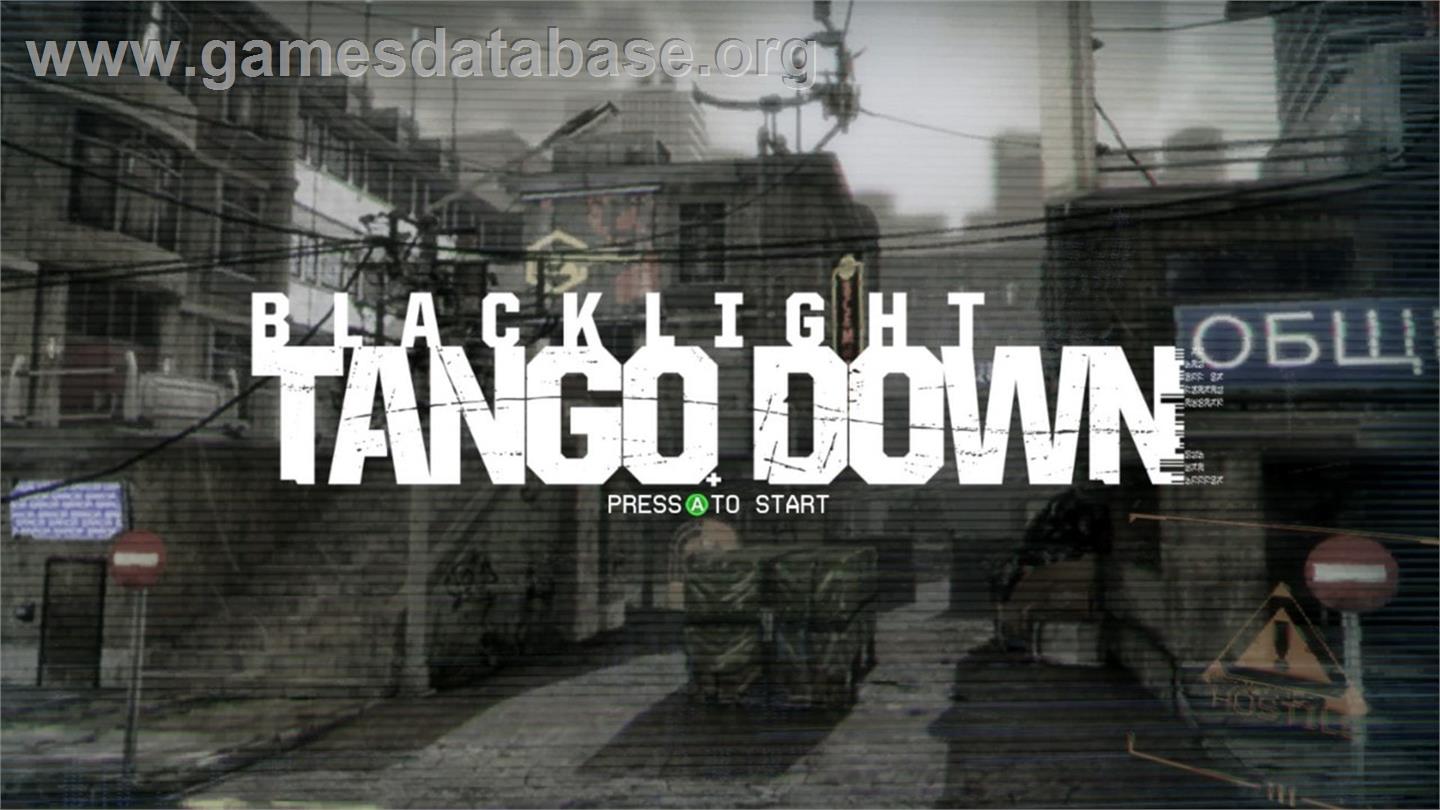 Blacklight: Tango Down - Microsoft Xbox Live Arcade - Artwork - Title Screen