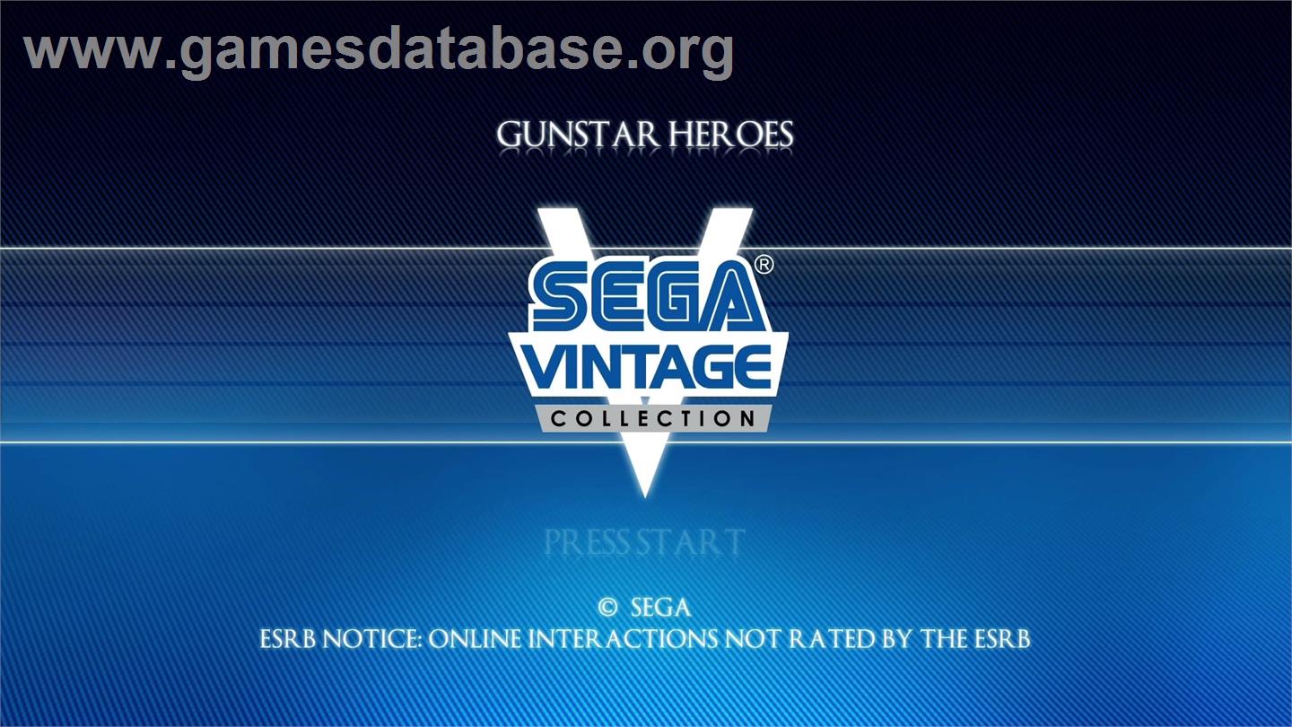 Gunstar Heroes - Microsoft Xbox Live Arcade - Artwork - Title Screen