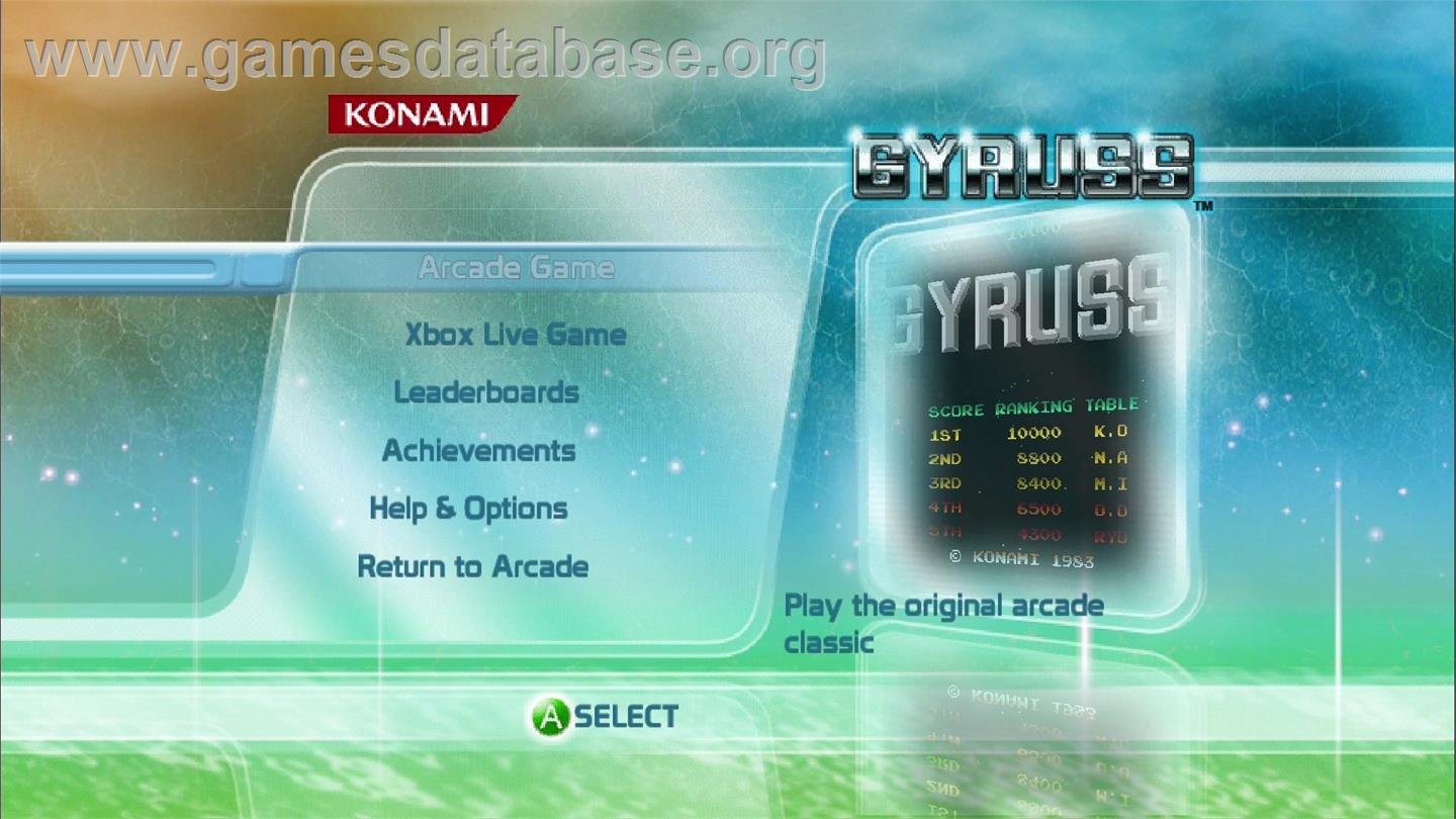 Gyruss - Microsoft Xbox Live Arcade - Artwork - Title Screen