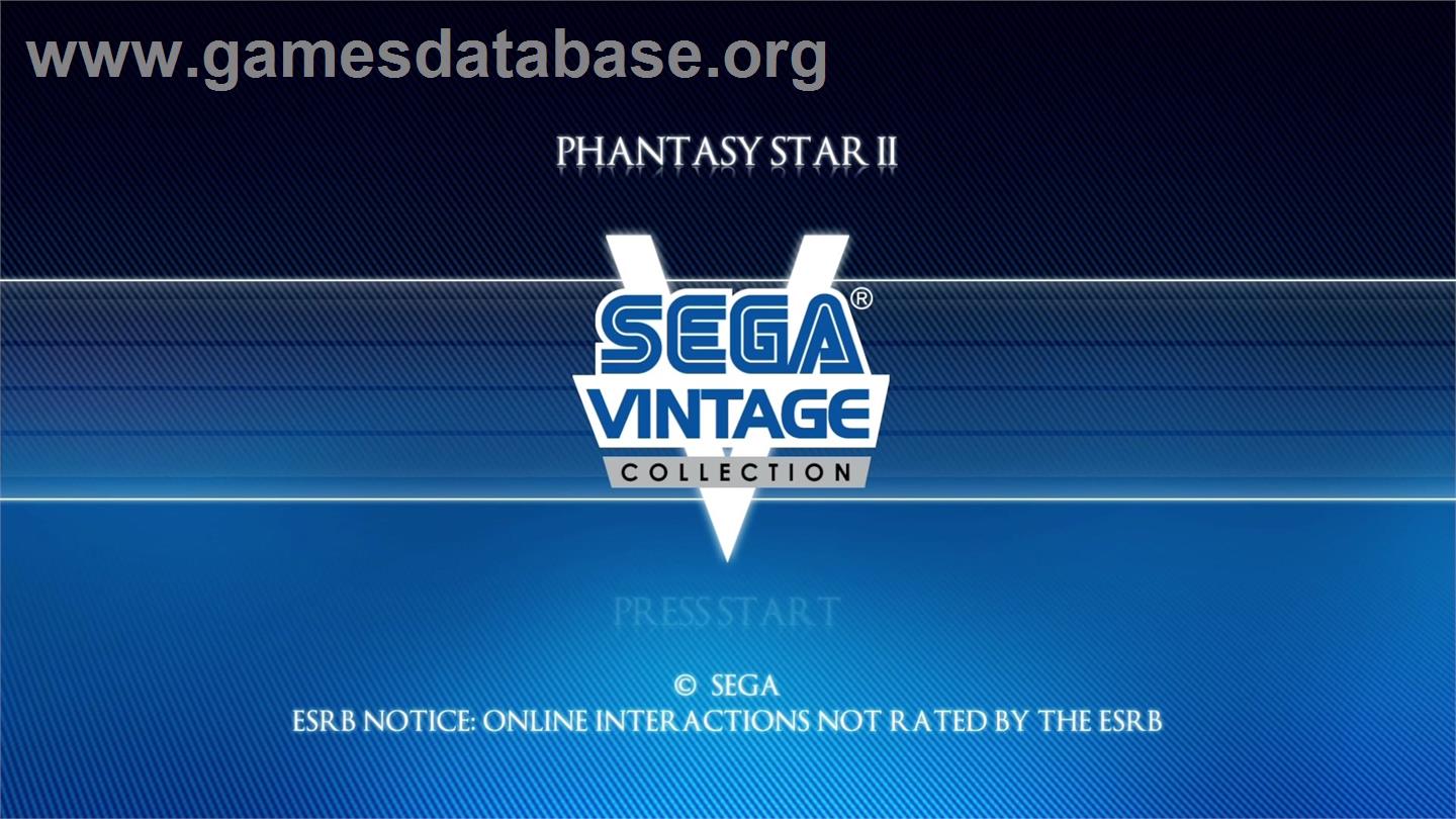 Phantasy Star II - Microsoft Xbox Live Arcade - Artwork - Title Screen
