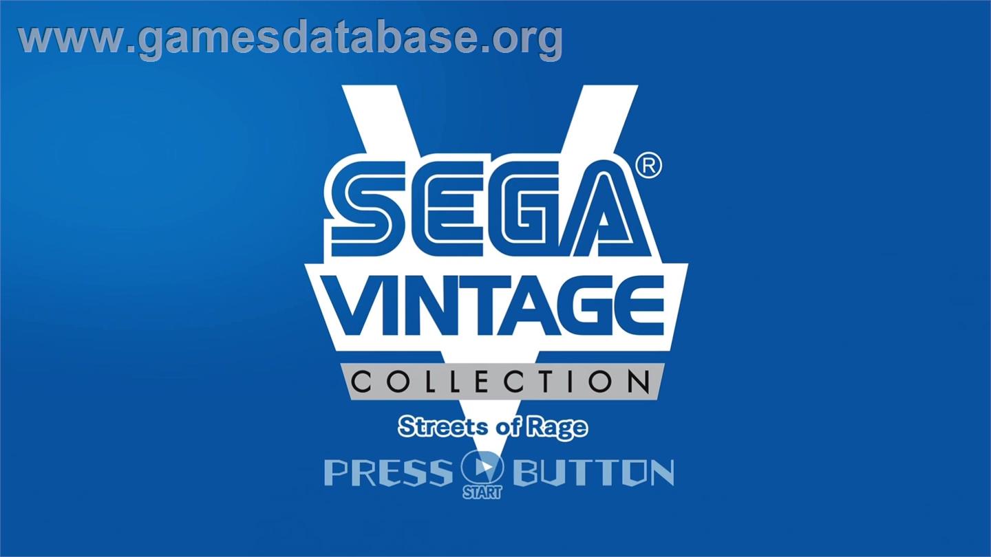 Sega Vintage Collection: Streets of Rage - Microsoft Xbox Live Arcade - Artwork - Title Screen