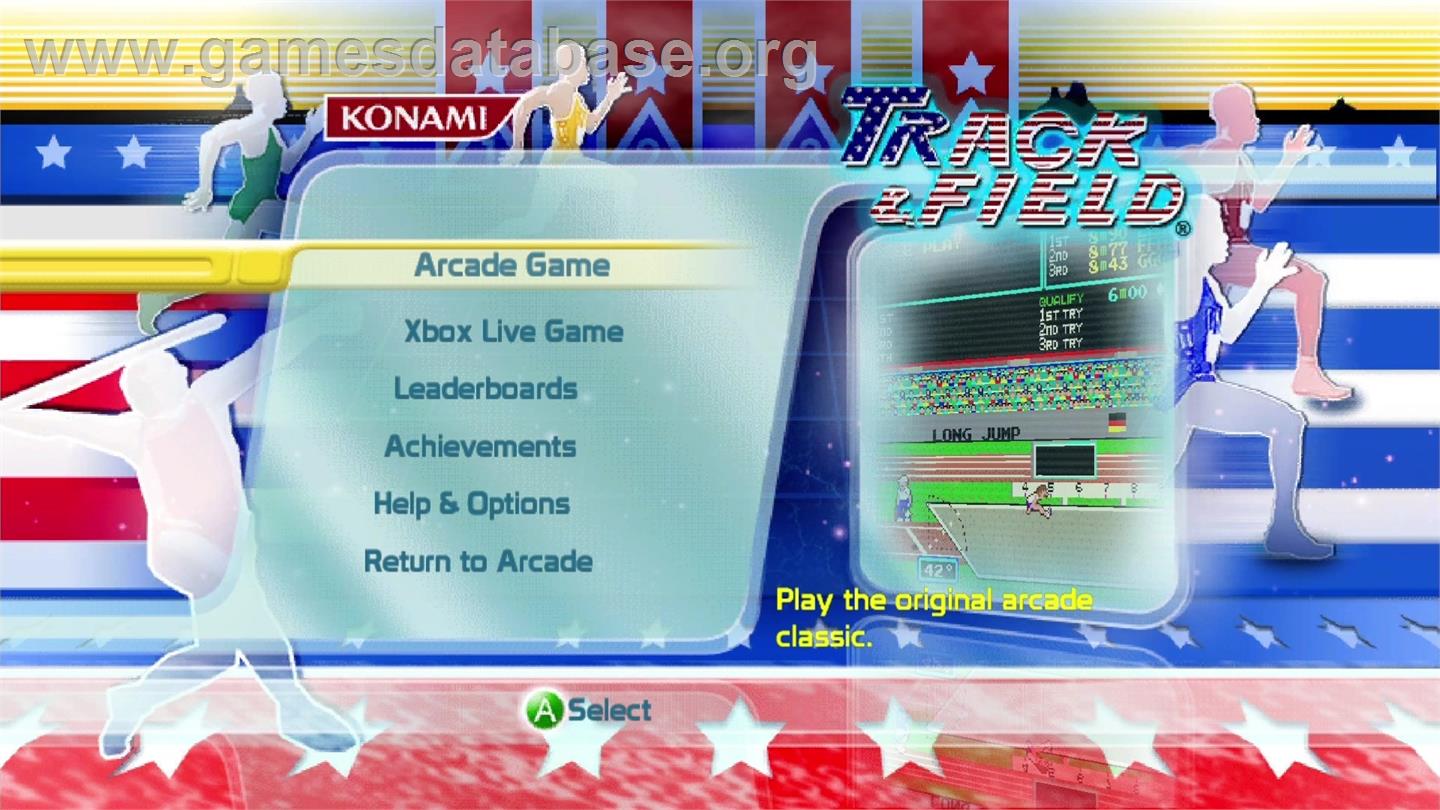 Track and Field - Microsoft Xbox Live Arcade - Artwork - Title Screen
