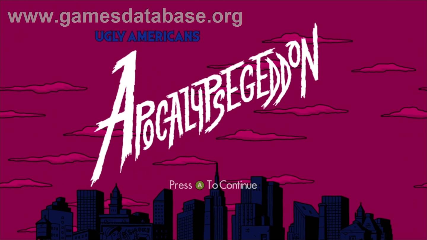 Ugly Americans: Apocalypsegeddon - Microsoft Xbox Live Arcade - Artwork - Title Screen