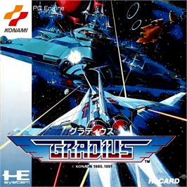 Box cover for Gradius on the NEC PC Engine.
