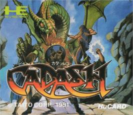 Top of cartridge artwork for Cadash on the NEC PC Engine.