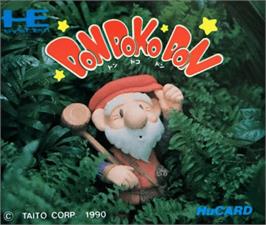 Top of cartridge artwork for Don Doko Don on the NEC PC Engine.