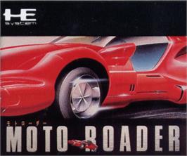 Top of cartridge artwork for Moto Roader on the NEC PC Engine.