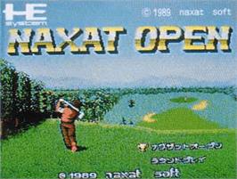 Top of cartridge artwork for Naxat Open on the NEC PC Engine.