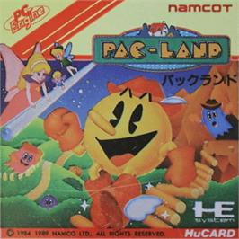 Top of cartridge artwork for Pac-Land on the NEC PC Engine.