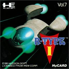 Top of cartridge artwork for R-Type on the NEC PC Engine.
