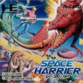 Top of cartridge artwork for Space Harrier on the NEC PC Engine.
