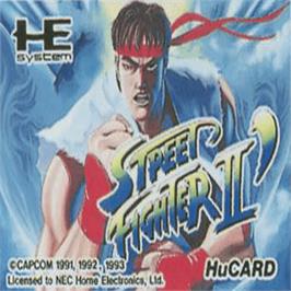 Top of cartridge artwork for Street Fighter II': Special Champion Edition on the NEC PC Engine.