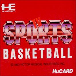 Top of cartridge artwork for TV Sports: Basketball on the NEC PC Engine.