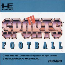 Top of cartridge artwork for TV Sports: Football on the NEC PC Engine.