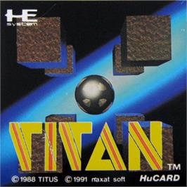 Top of cartridge artwork for Titan on the NEC PC Engine.