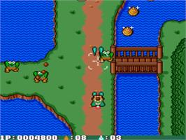 In game image of Liquid Kids on the NEC PC Engine.