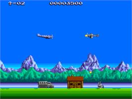 In game image of P-47 Thunderbolt: The Freedom Fighter on the NEC PC Engine.