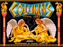 Title screen of Columns on the NEC PC Engine.