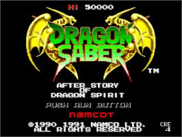 Title screen of Dragon Saber: After Story of Dragon Spirit on the NEC PC Engine.