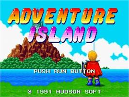 Title screen of New Adventure Island on the NEC PC Engine.