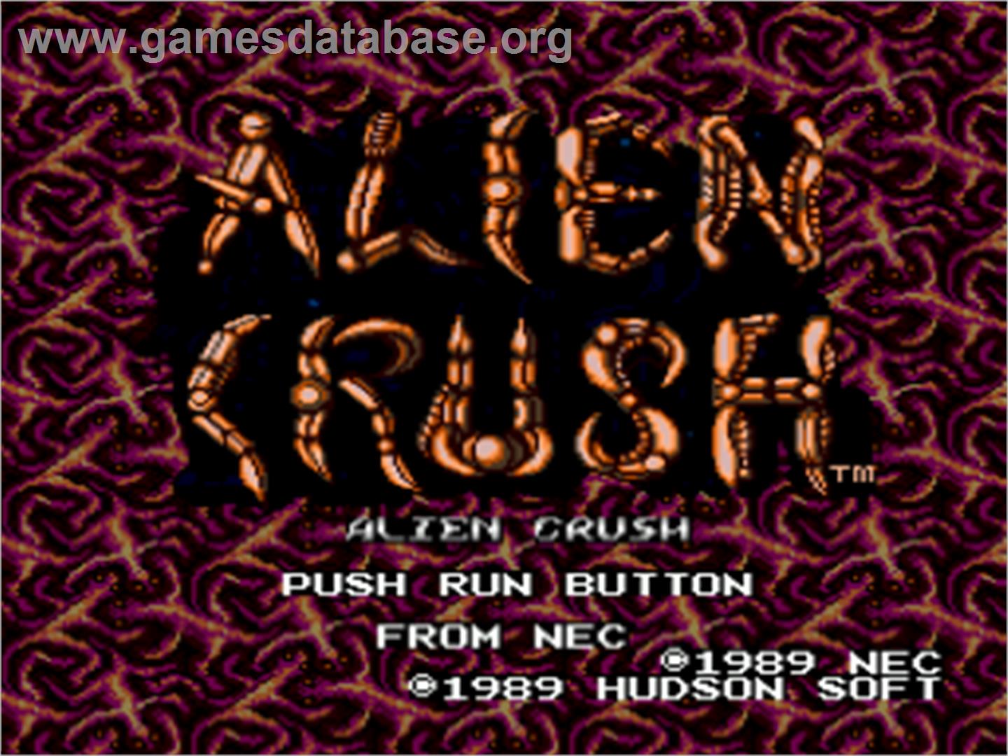 Alien Crush - NEC PC Engine - Artwork - Title Screen