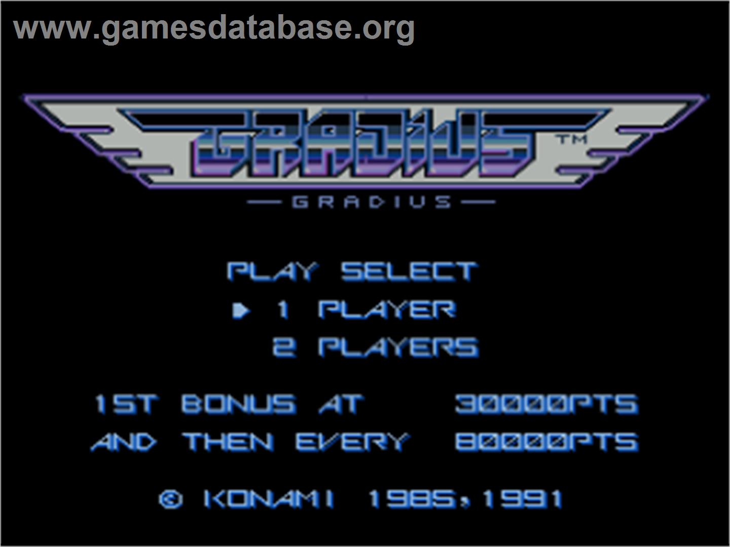 Gradius - NEC PC Engine - Artwork - Title Screen