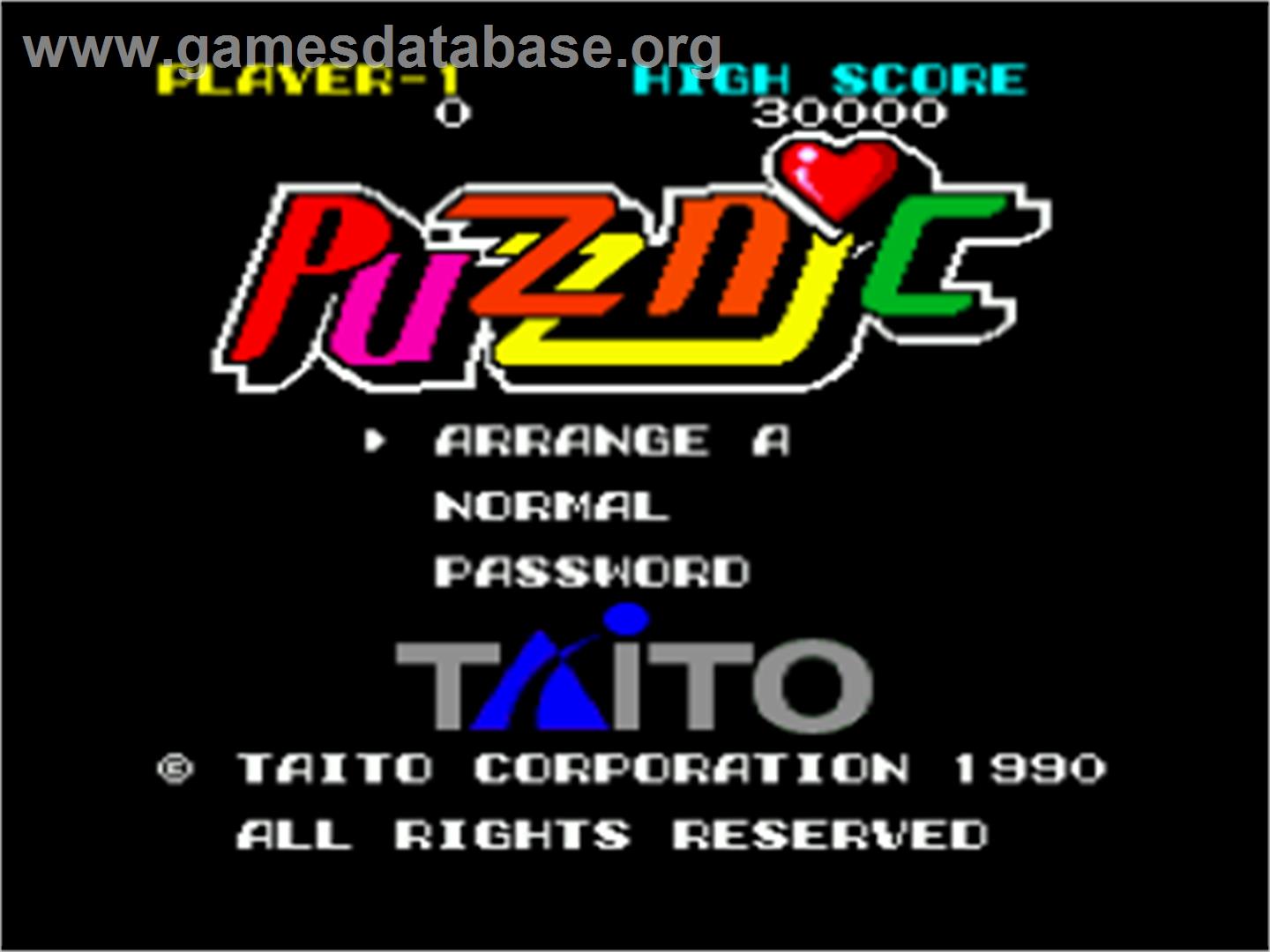 Puzznic - NEC PC Engine - Artwork - Title Screen
