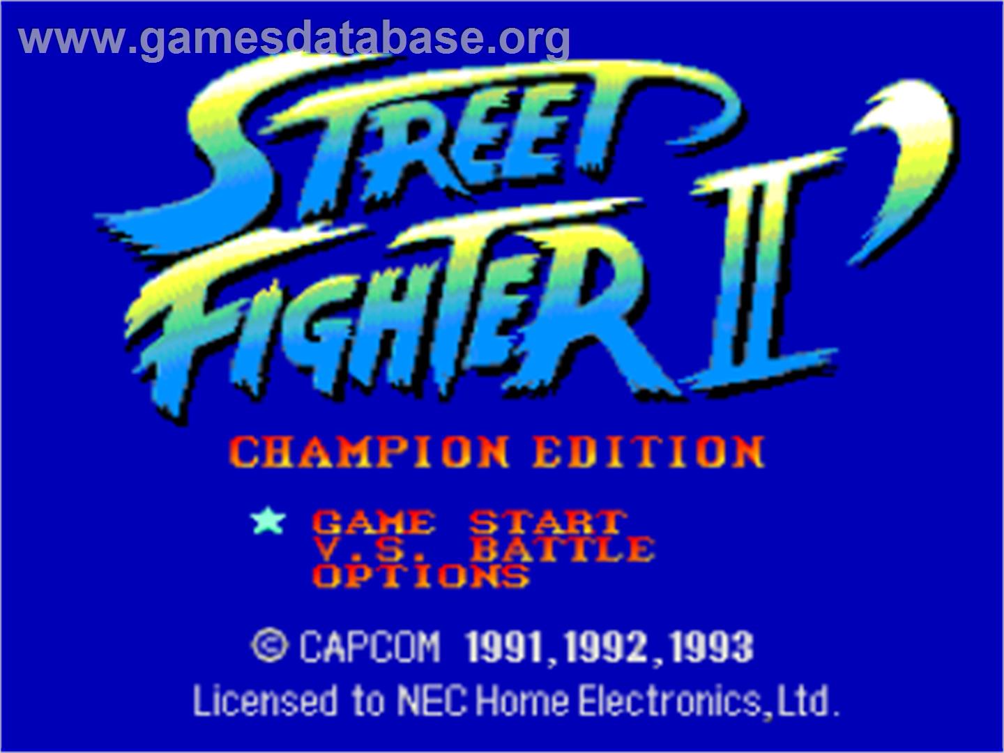 Street Fighter II': Special Champion Edition - NEC PC Engine - Artwork - Title Screen
