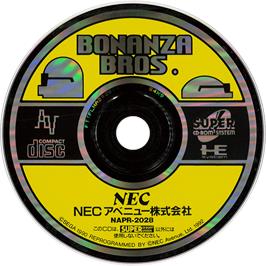 Artwork on the CD for Bonanza Bros. on the NEC PC Engine CD.