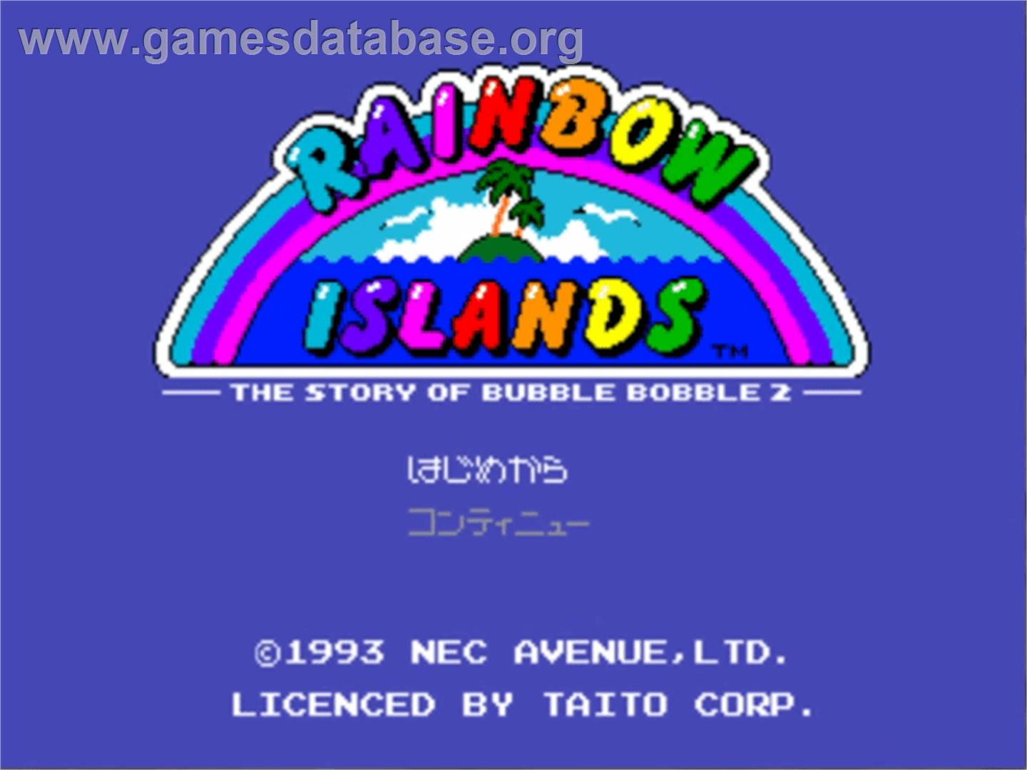 Rainbow Islands - NEC PC Engine CD - Artwork - Title Screen