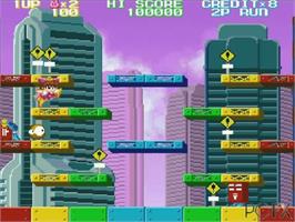 In game image of Chip Chan Kick! on the NEC PC-FX.