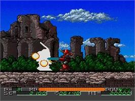 In game image of Madou King Granzort on the NEC SuperGrafx.