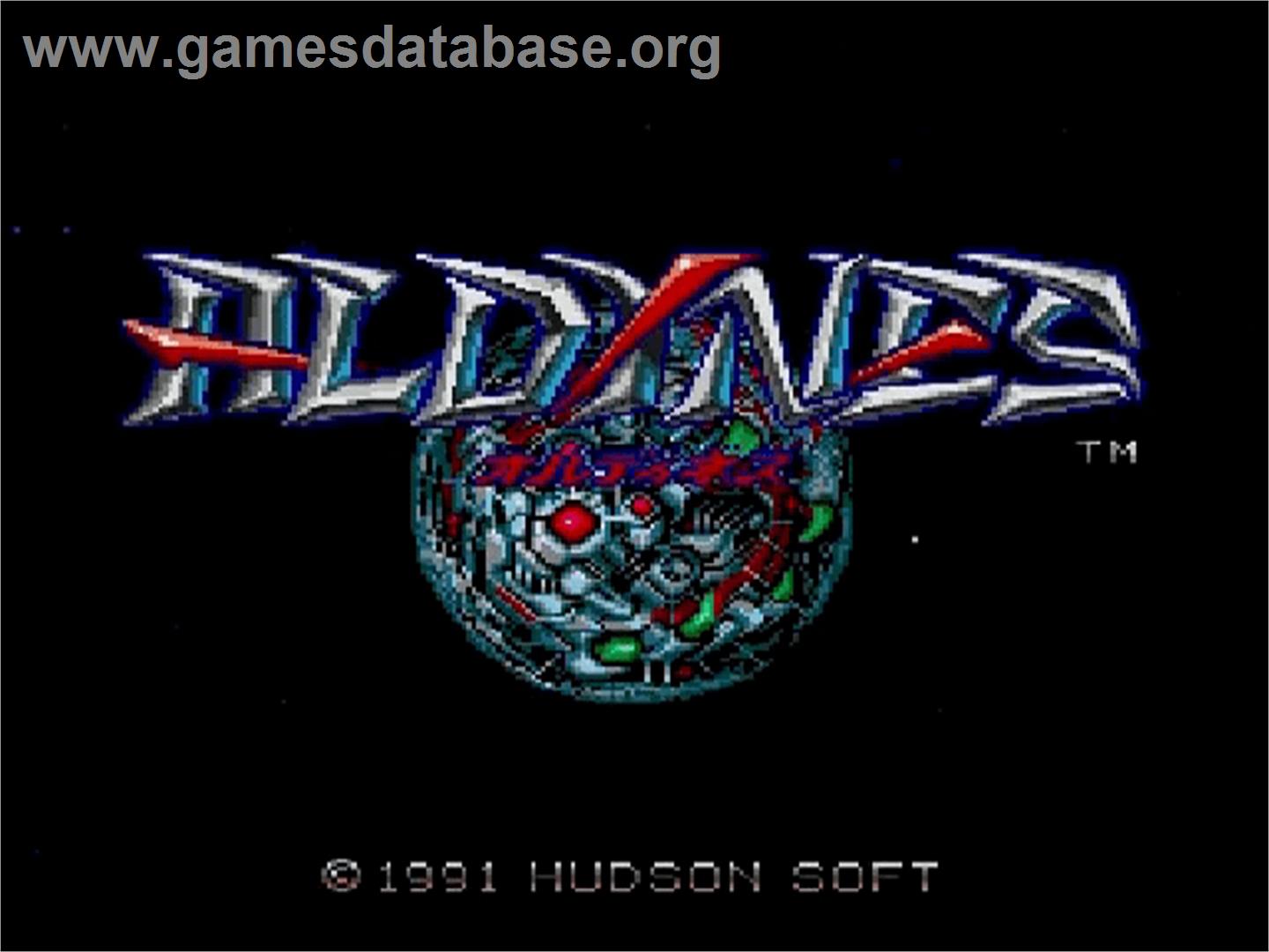 Aldynes - NEC SuperGrafx - Artwork - Title Screen