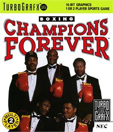 Box cover for Champions Forever Boxing on the NEC TurboGrafx-16.