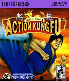 Box cover for Jackie Chan's Action Kung Fu on the NEC TurboGrafx-16.