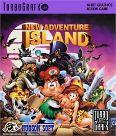 Box cover for New Adventure Island on the NEC TurboGrafx-16.