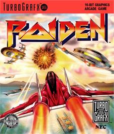 Box cover for Raiden on the NEC TurboGrafx-16.